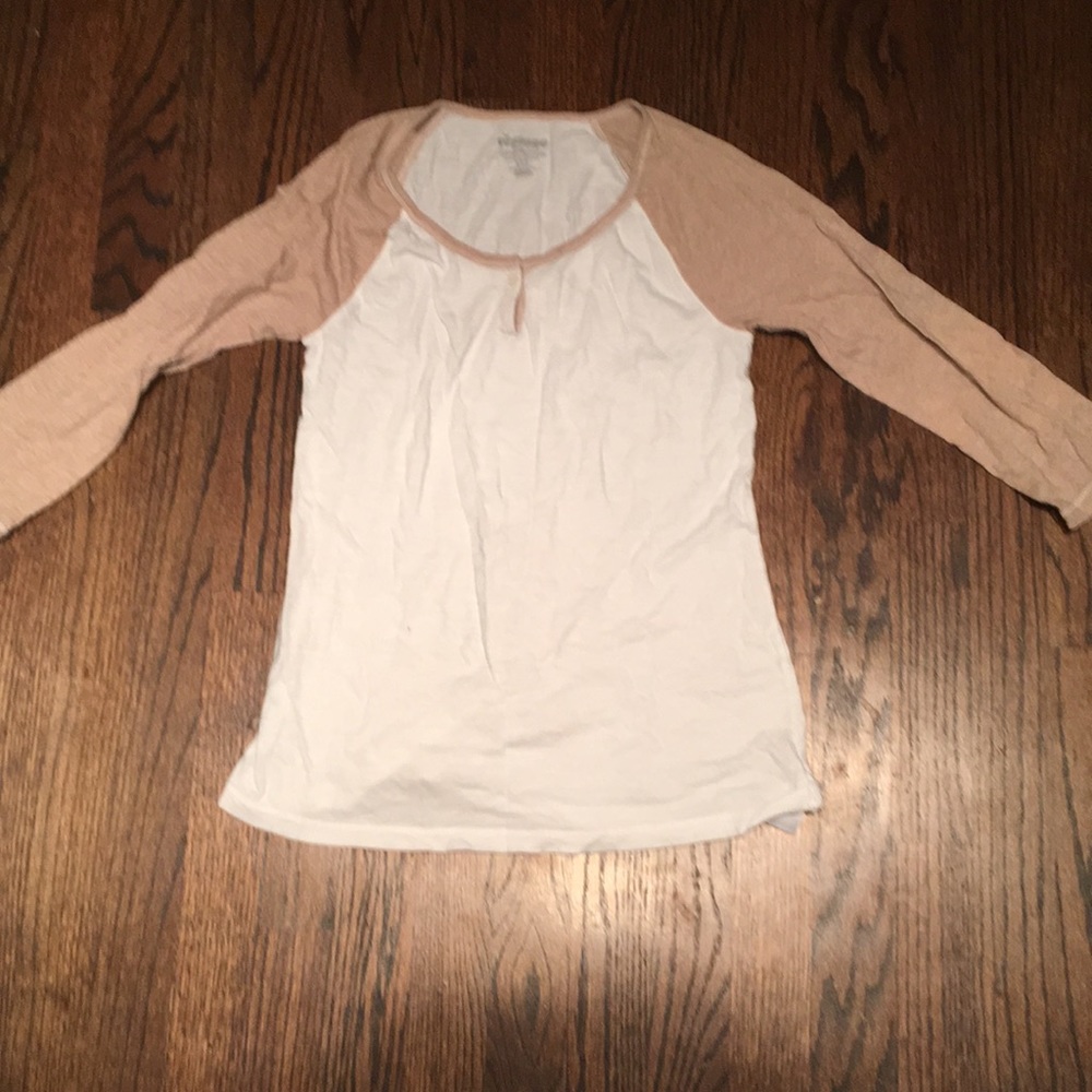 Girls brown and white pajama top